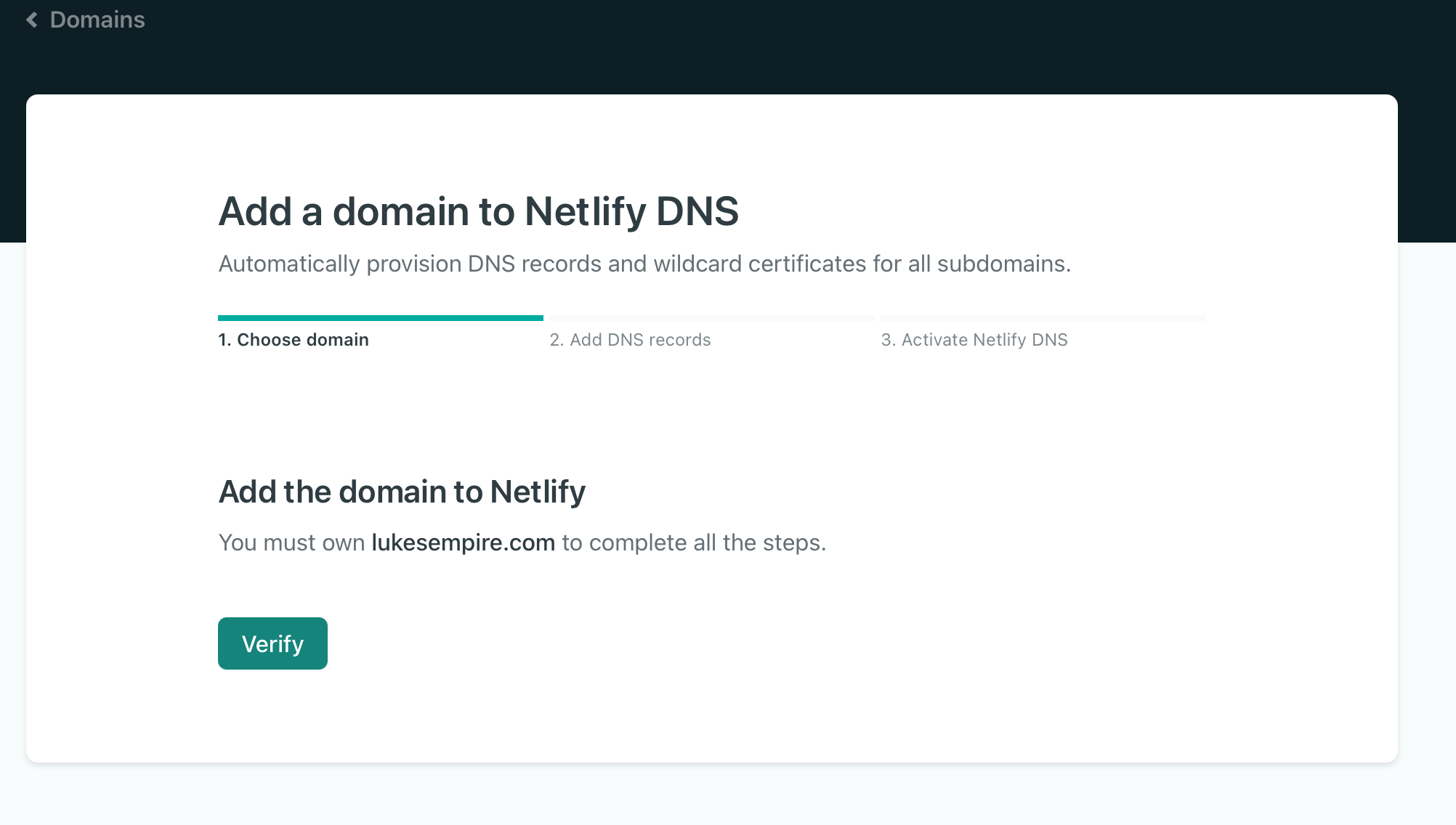 adding the domain